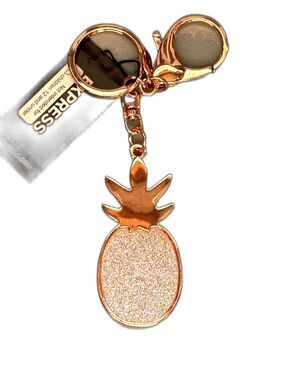 Express Rose Gold Glitter Pineapple Keychain Bag Charm NWOT Tropical Summer Gift